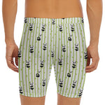 Cute Panda And Bamboo Pattern Print Men's Long Boxer Briefs