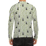 Cute Panda And Bamboo Pattern Print Men's Long Sleeve Rash Guard