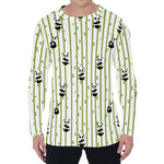 Cute Panda And Bamboo Pattern Print Men's Long Sleeve T-Shirt