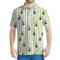 Cute Panda And Bamboo Pattern Print Men's Polo Shirt