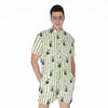 Cute Panda And Bamboo Pattern Print Men's Rompers