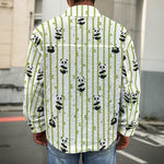 Cute Panda And Bamboo Pattern Print Men's Shirt Jacket