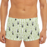 Cute Panda And Bamboo Pattern Print Men's Short Boxer Briefs