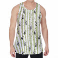 Cute Panda And Bamboo Pattern Print Men's Velvet Tank Top