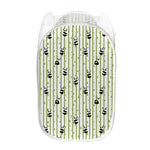 Cute Panda And Bamboo Pattern Print Mesh Laundry Hamper