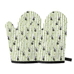 Cute Panda And Bamboo Pattern Print Oven Mitts