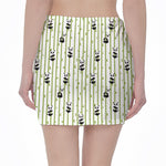 Cute Panda And Bamboo Pattern Print Pencil Mini Skirt