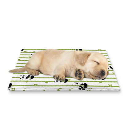 Cute Panda And Bamboo Pattern Print Pet Cooling Mat Cover