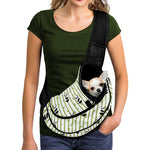Cute Panda And Bamboo Pattern Print Pet Sling Carrier