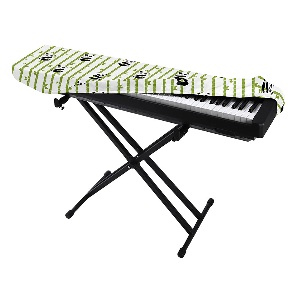 Cute Panda And Bamboo Pattern Print Piano Keyboard Cover