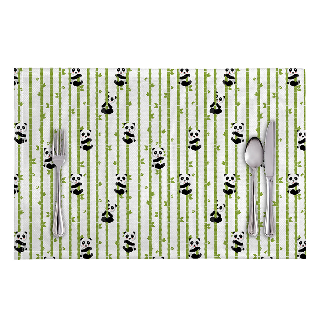 Cute Panda And Bamboo Pattern Print Placemat