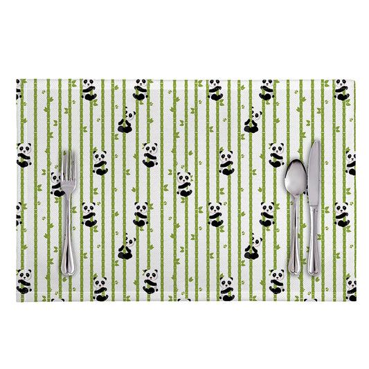 Cute Panda And Bamboo Pattern Print Placemat