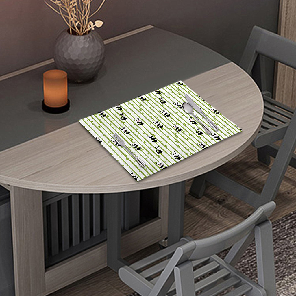 Cute Panda And Bamboo Pattern Print Placemat