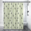 Cute Panda And Bamboo Pattern Print Premium Shower Curtain