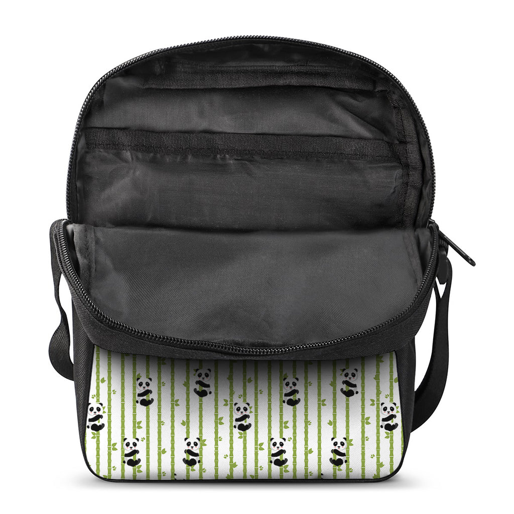 Cute Panda And Bamboo Pattern Print Rectangular Crossbody Bag