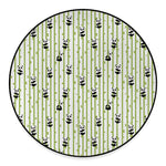 Cute Panda And Bamboo Pattern Print Round Floor Mat