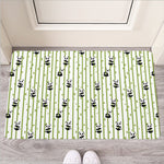 Cute Panda And Bamboo Pattern Print Rubber Doormat