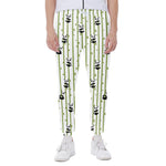 Cute Panda And Bamboo Pattern Print Scuba Joggers