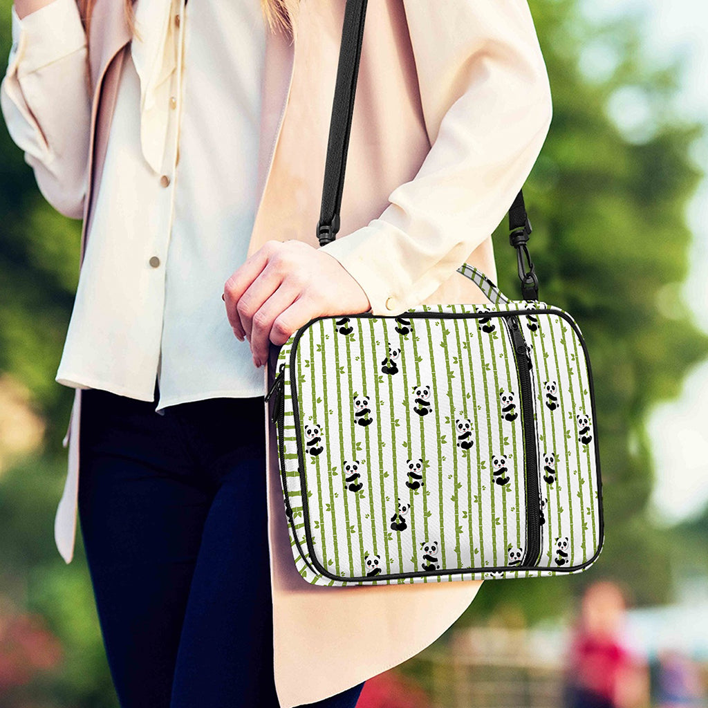 Cute Panda And Bamboo Pattern Print Shoulder Strap Bible Bag