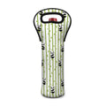 Cute Panda And Bamboo Pattern Print Single Neoprene Wine Tote