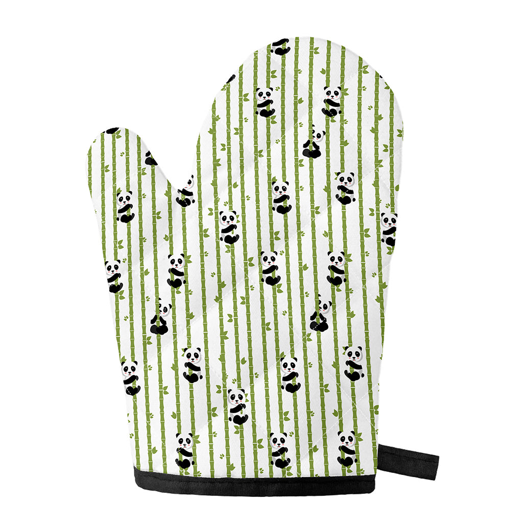 Cute Panda And Bamboo Pattern Print Single Oven Mitt