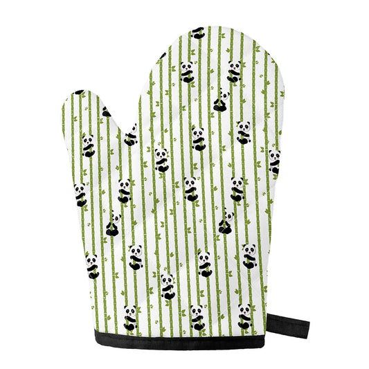 Cute Panda And Bamboo Pattern Print Single Oven Mitt