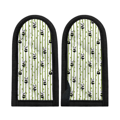 Cute Panda And Bamboo Pattern Print Skillet Handle Cover