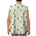 Cute Panda And Bamboo Pattern Print Sleeveless Baseball Jersey