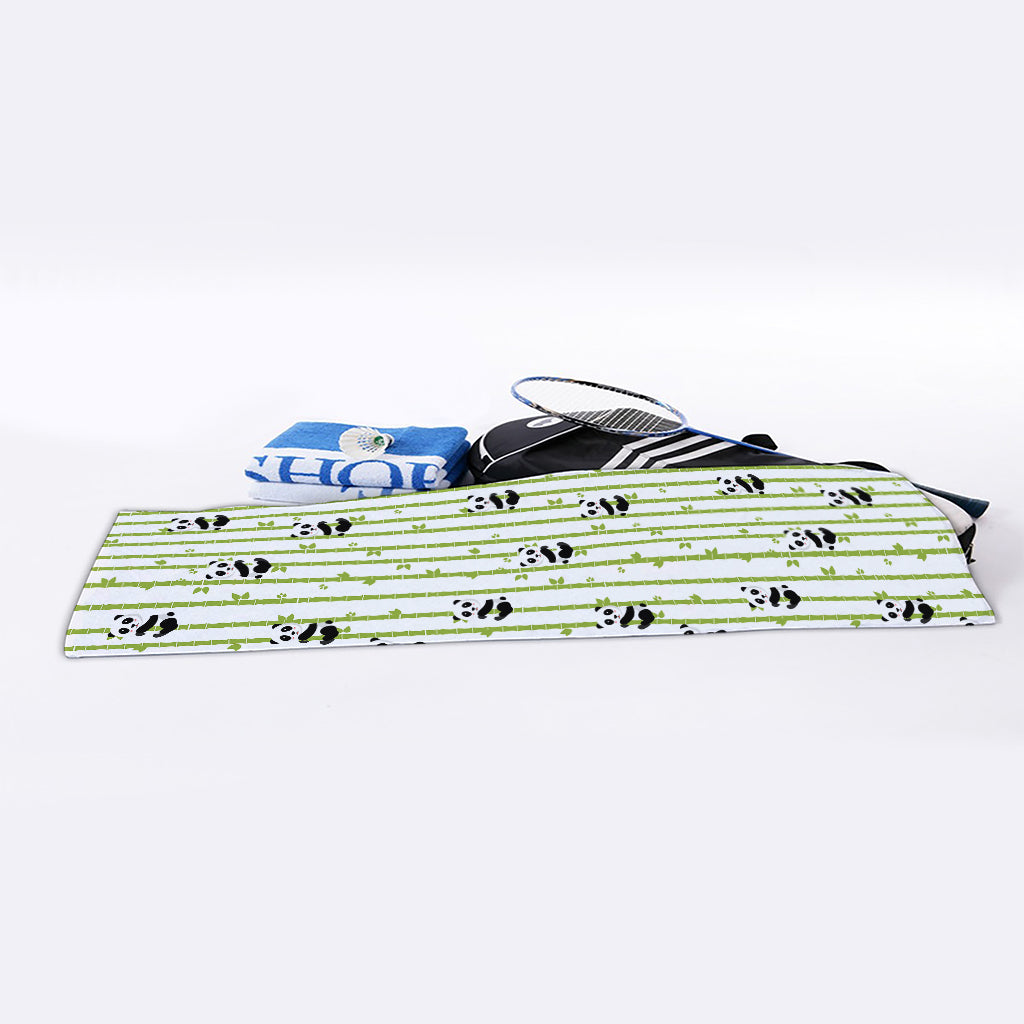 Cute Panda And Bamboo Pattern Print Sports Towel