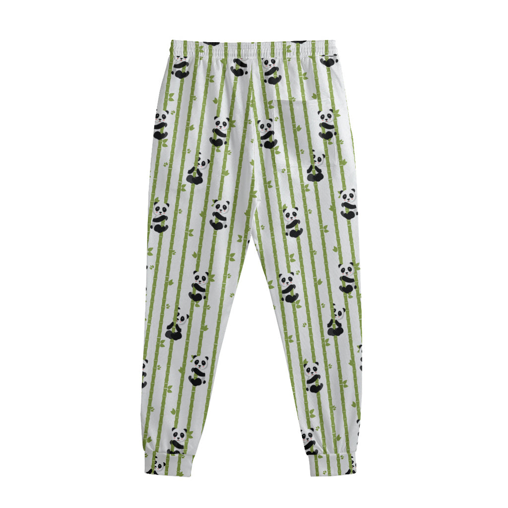 Cute Panda And Bamboo Pattern Print Sweatpants