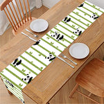 Cute Panda And Bamboo Pattern Print Table Runner