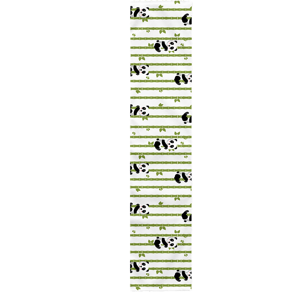 Cute Panda And Bamboo Pattern Print Table Runner