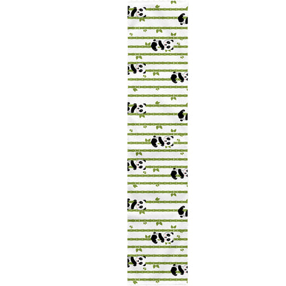 Cute Panda And Bamboo Pattern Print Table Runner