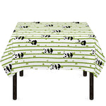 Cute Panda And Bamboo Pattern Print Tablecloth