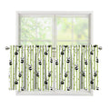 Cute Panda And Bamboo Pattern Print Tier Curtains