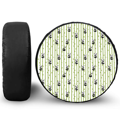 Cute Panda And Bamboo Pattern Print Tire Cover