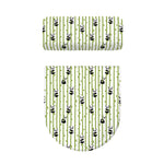 Cute Panda And Bamboo Pattern Print Toilet Lid And Tank Cover Set