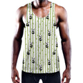 Cute Panda And Bamboo Pattern Print Men's Workout Tank Top