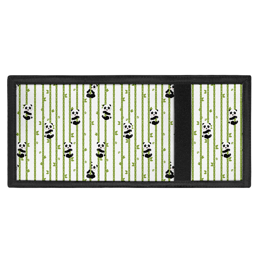 Cute Panda And Bamboo Pattern Print Trifold Wallet