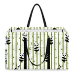 Cute Panda And Bamboo Pattern Print Utility Tote Bag