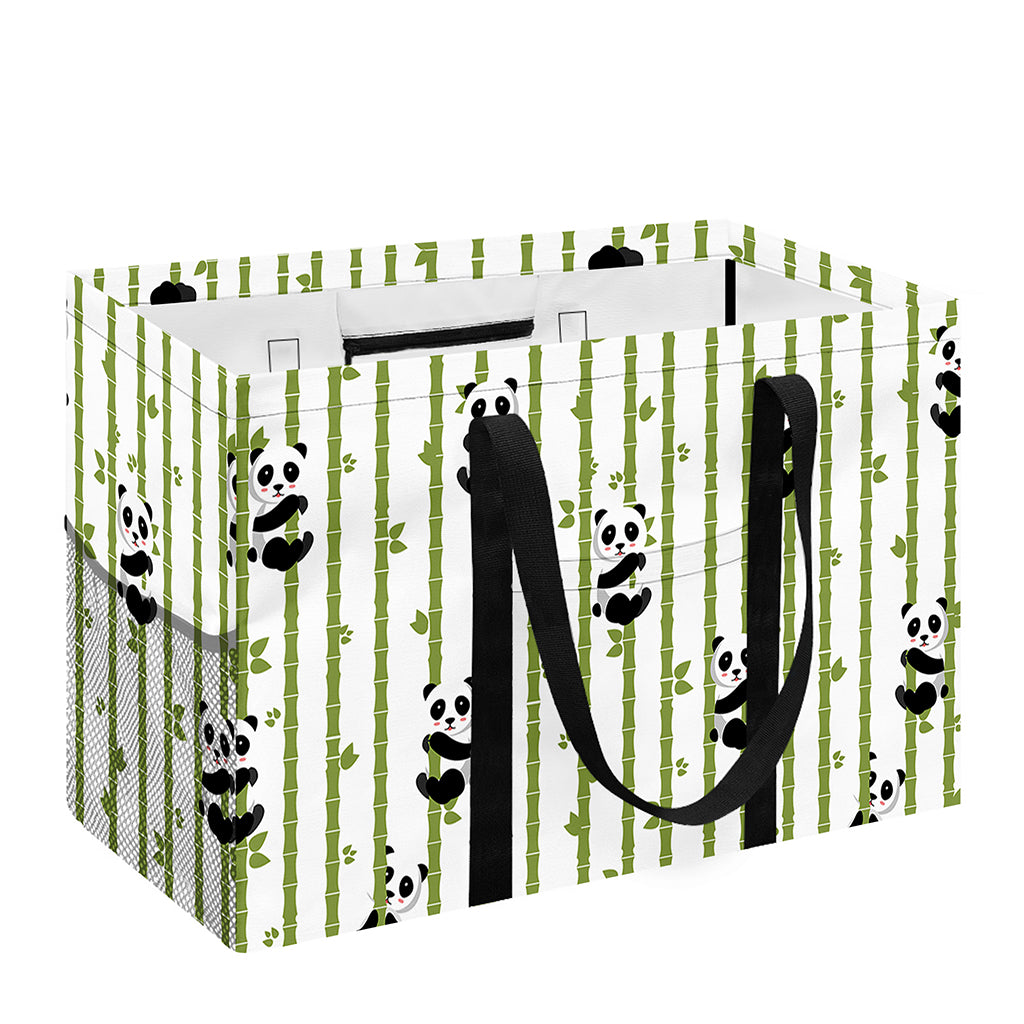Cute Panda And Bamboo Pattern Print Utility Tote Bag