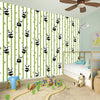 Cute Panda And Bamboo Pattern Print Wall Sticker