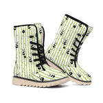 Cute Panda And Bamboo Pattern Print Winter Boots