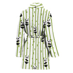 Cute Panda And Bamboo Pattern Print Women's Bathrobe