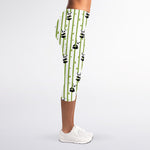 Cute Panda And Bamboo Pattern Print Women's Capri Leggings