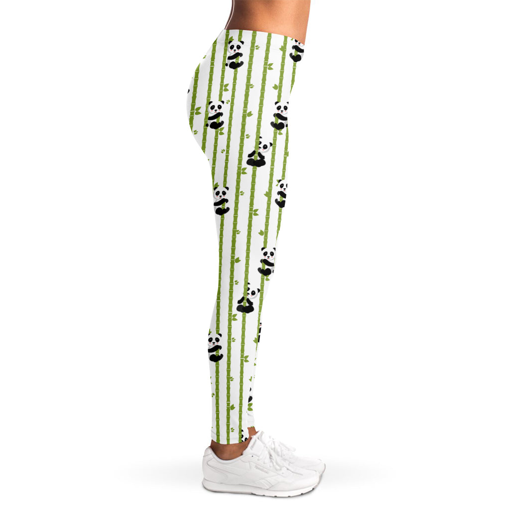 Cute Panda And Bamboo Pattern Print Women's Leggings