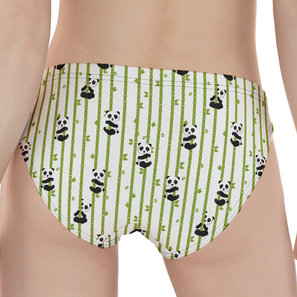 Cute Panda And Bamboo Pattern Print Women's Panties