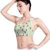 Cute Panda And Bamboo Pattern Print Women's Sports Bra