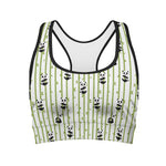 Cute Panda And Bamboo Pattern Print Women's Sports Bra