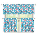 Cute Panda And Parachute Pattern Print 3 Piece Kitchen Curtains